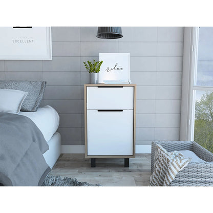 Velador Kaia Z-41 1 Cajon / 1 Puerta - Miel / Blanco