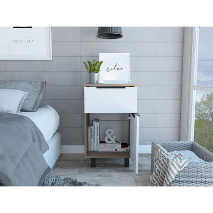 Velador Kaia Z-41 1 Cajon / 1 Puerta - Miel / Blanco
