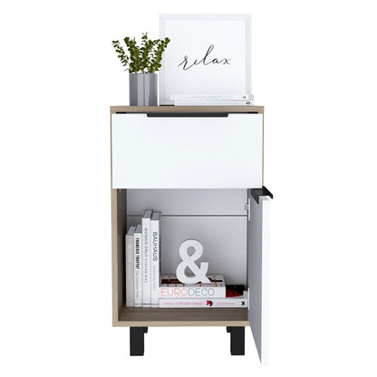 Velador Kaia Z-41 1 Cajon / 1 Puerta - Miel / Blanco