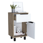 Velador Kaia Z-41 1 Cajon / 1 Puerta - Miel / Blanco