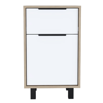 Velador Kaia Z-41 1 Cajon / 1 Puerta - Miel / Blanco