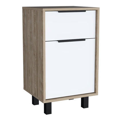 Velador Kaia Z-41 1 Cajon / 1 Puerta - Miel / Blanco