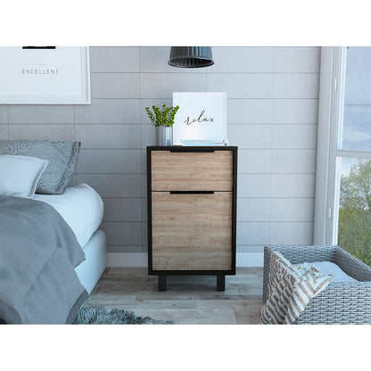 Velador Kaia Z-41  1 Cajon / 1 Puerta  - Wengue / Miel