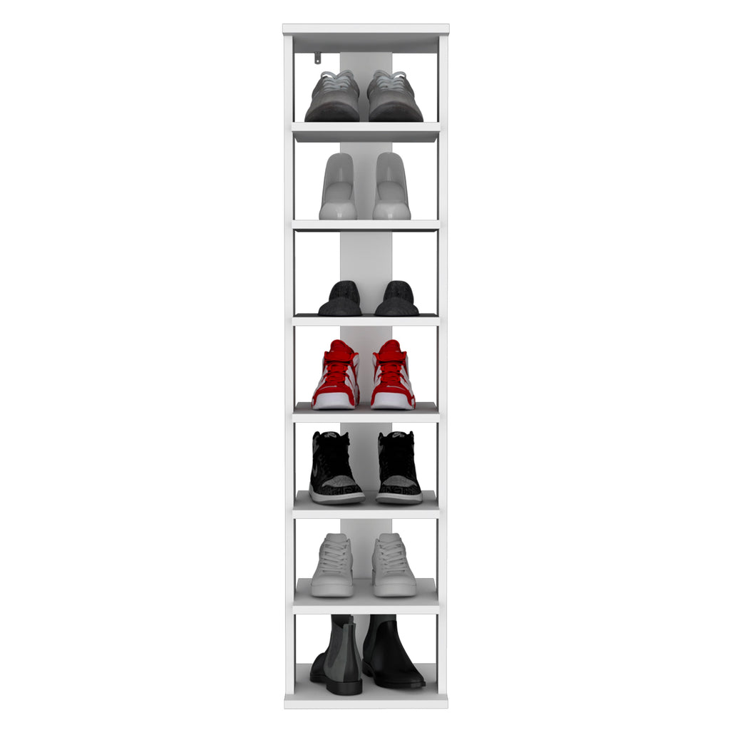 Zapatero Alto Apilable, Blanco, Con Siete Entrepaños - vista 2