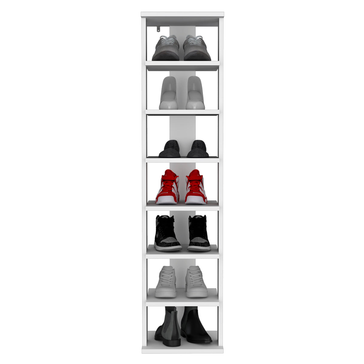 Zapatero Alto Apilable, Blanco, Con Siete Entrepaños - vista 2