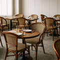 Silla Bistro Parisina Textileno con reposabrazos - Beige para el hogar, disponible en Mons