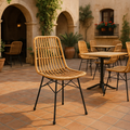Pack de 4 Sillas de Comedor Terraza Rattan Grecia Color Madera para el hogar, disponible en Mons