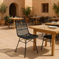 Pack de 4 Sillas de Comedor Terraza Rattan Grecia Color Negro para el hogar, disponible en Mons