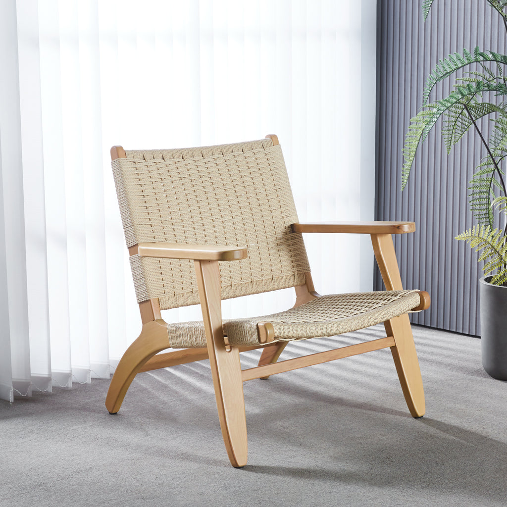 Butaca Sitial Danesa Wegner Madera e Hilo de Cuerda