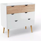 Cómoda 4 cajones blanca madera MDF
