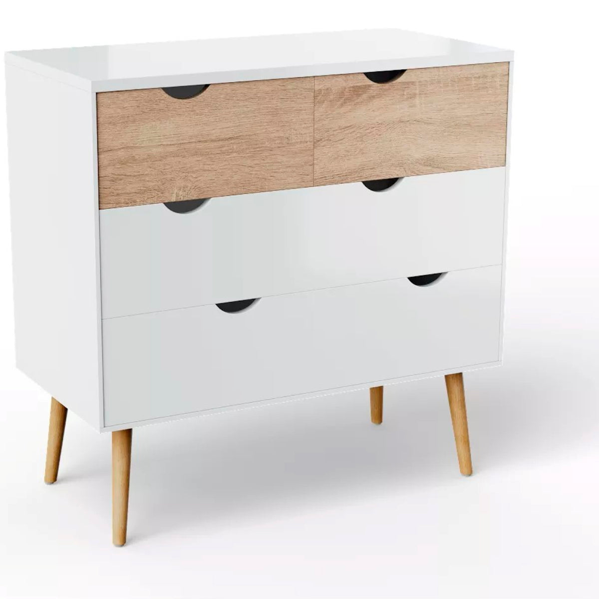 Cómoda 4 cajones blanca madera MDF