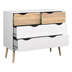 Cómoda 4 cajones blanca madera MDF