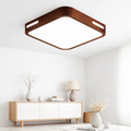 Lámpara led moderna cuadrado sobrepuesta 24+24w 300mm madera oscura 3000k-4000k-6000k modelo urvi konnergie