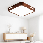 Lámpara led moderna cuadrado sobrepuesta 24+24w 300mm madera oscura 3000k-4000k-6000k modelo urvi konnergie