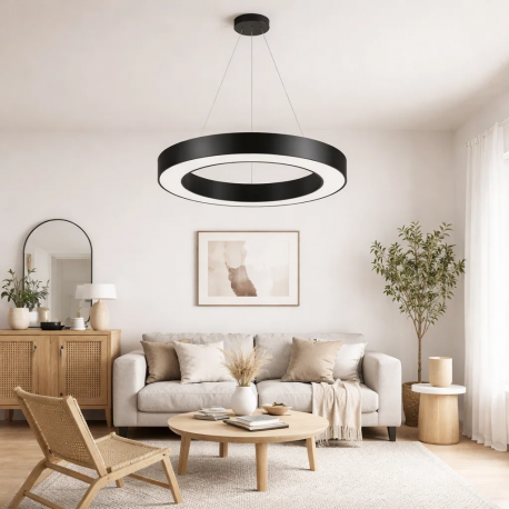 Lampara led 42w colgante 3000k modelo brihaspati redonda abierta konnergie