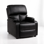 Bergere reclinable Ibiza leather Negro