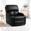 Bergere reclinable Ibiza leather Negro