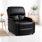 Bergere reclinable Ibiza leather Negro