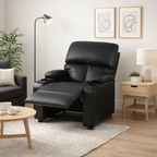 Bergere reclinable Ibiza leather Negro