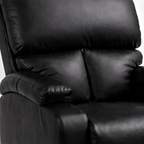 Bergere reclinable Ibiza leather Negro