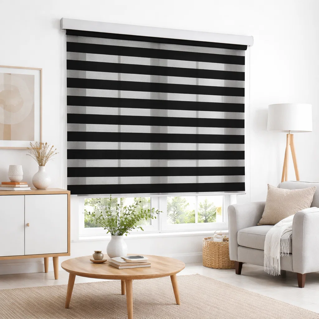 Cortina Roller Duo Negra Biancobelo - 120x220 cm