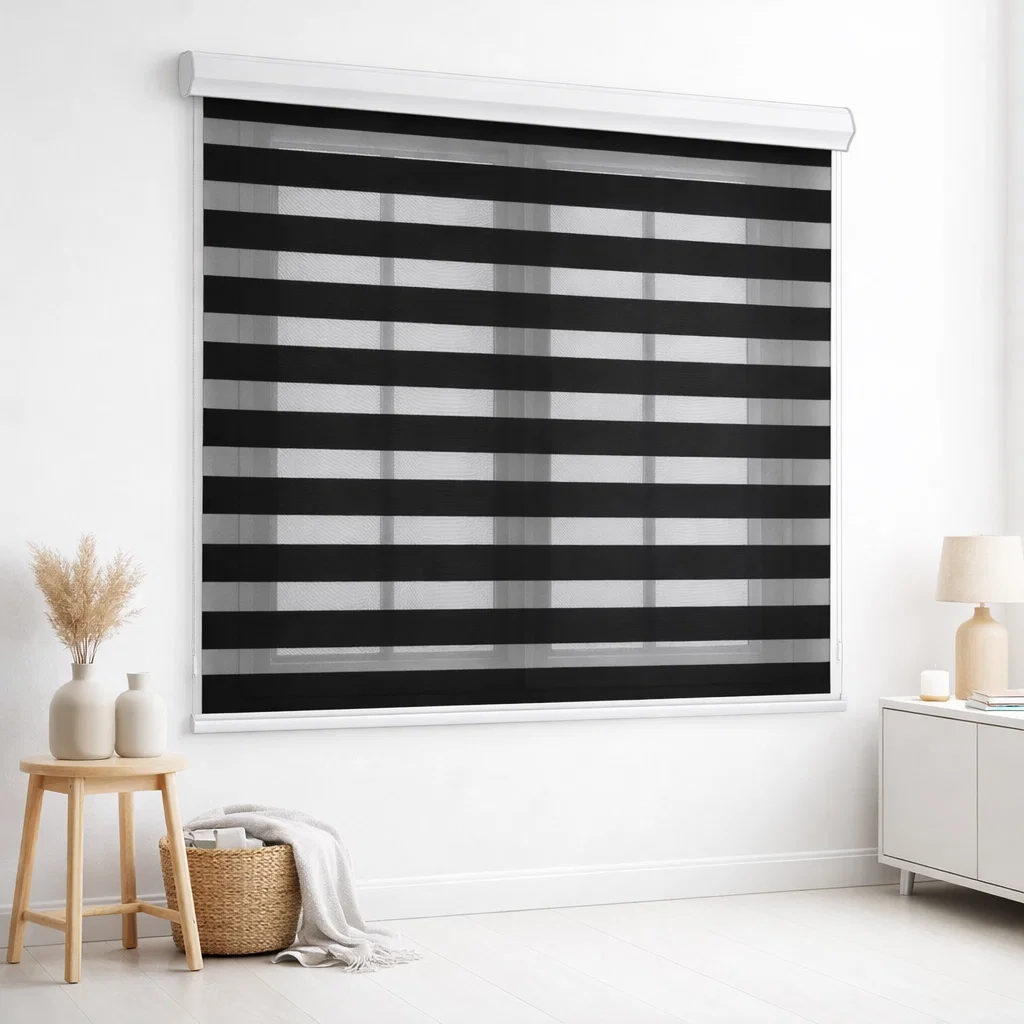 Cortina Roller Duo Negra Biancobelo - 160x220 cm