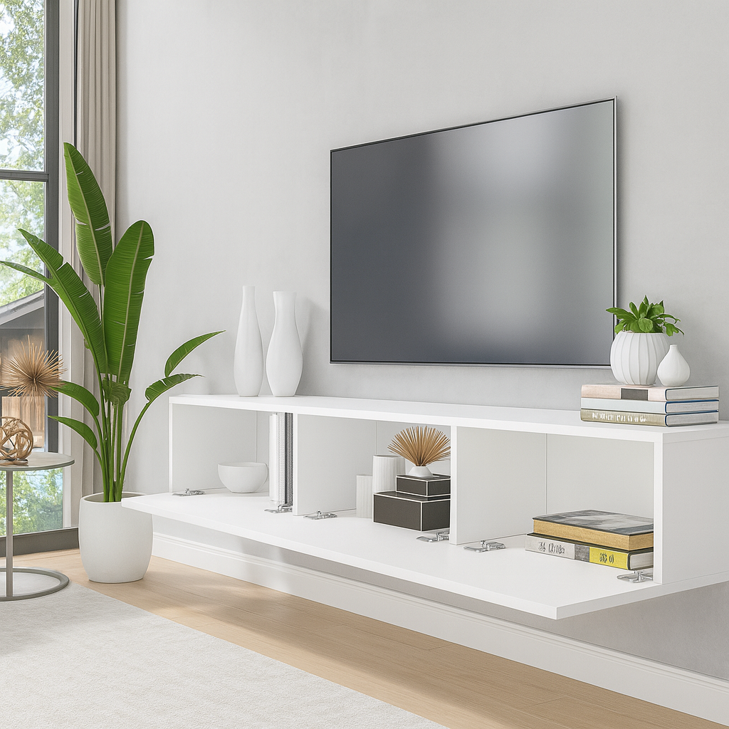 Rack TV Flotante Napoles Blanco