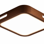 Lámpara led moderna cuadrado sobrepuesta 24+24w 300mm madera oscura 3000k-4000k-6000k modelo urvi konnergie