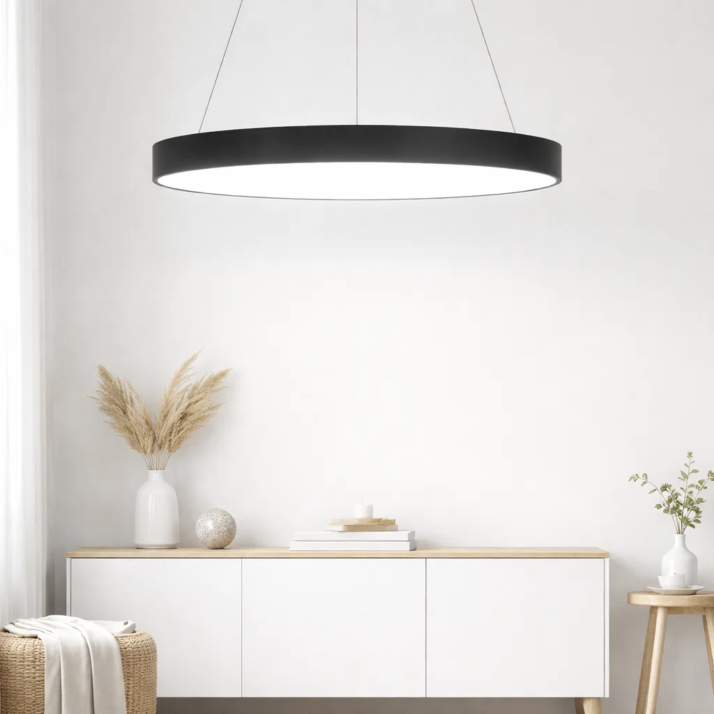 Lampara led 45w colgante 6000k modelo brihaspati redonda cerrada konnergie