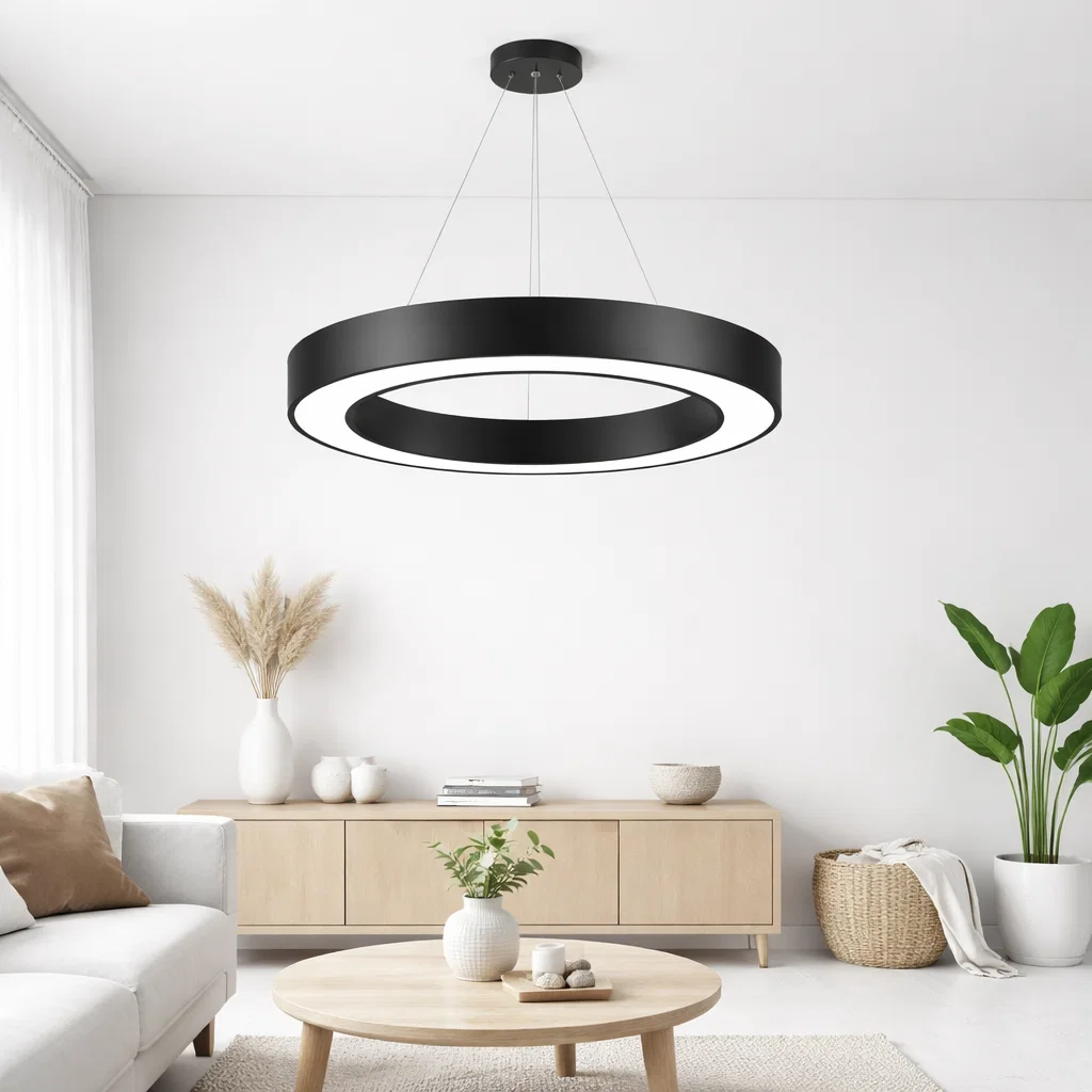 Lampara led 42w colgante 3000k modelo brihaspati redonda abierta konnergie