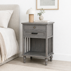 Velador Vintage Provenza 2 cajones Gris