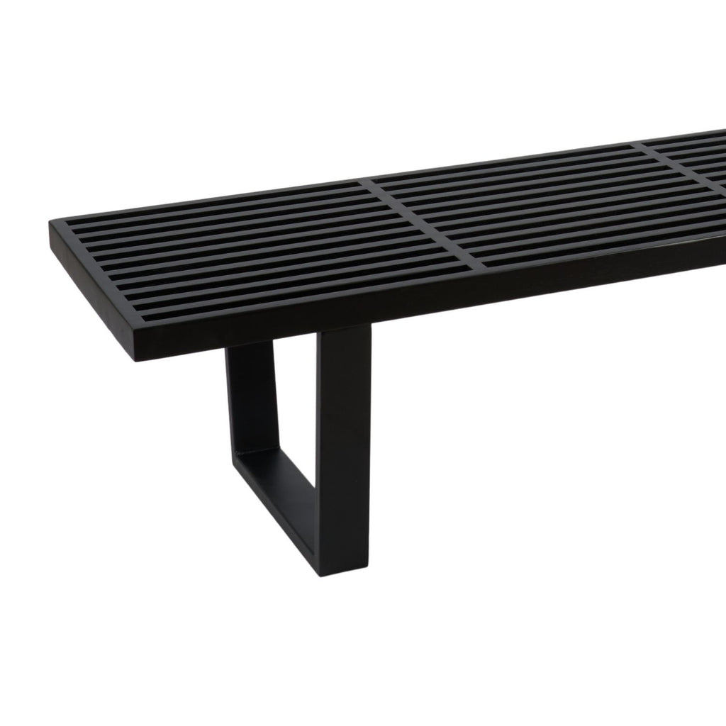Banqueta de Madera y Metal George Nelson 160cm - Negra