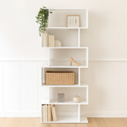 Estantería Moderna ZigZag de 6 Niveles - Blanco