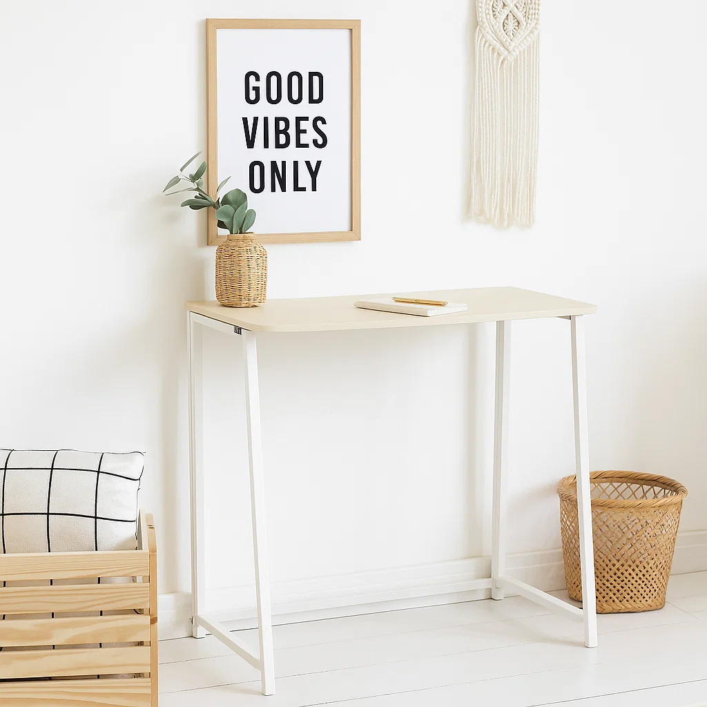 Escritorio Flex Compacto Mdf - Natural Blanca