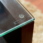 Mesa de centro moderna madera walnut wood vidrio