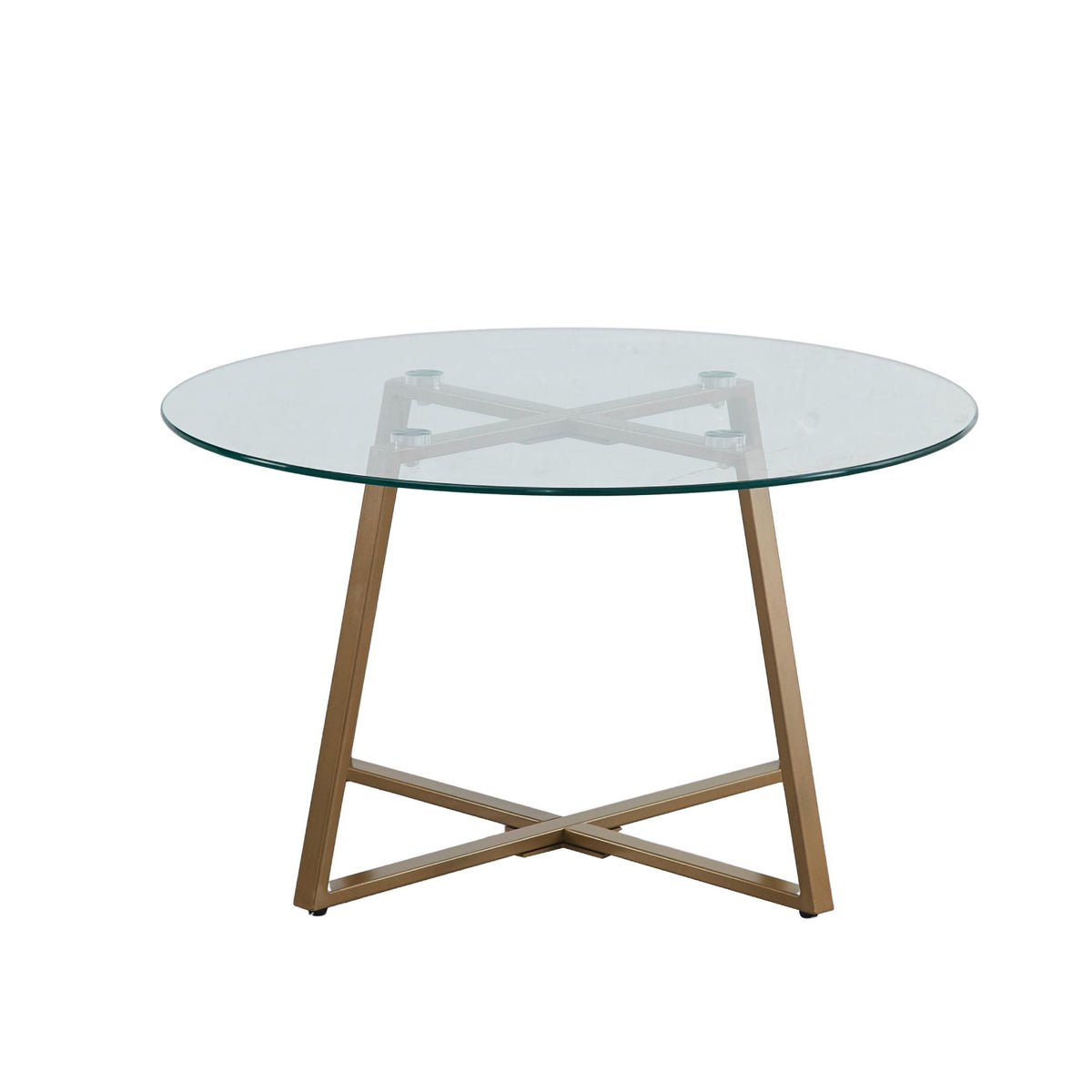 Mesa de centro para living de vidrio y metal 80cm