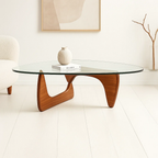 Mesa de Centro Ola con Madera y Vidrio