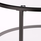Mesa de Centro Orbe con Vidrio y Metal Negro