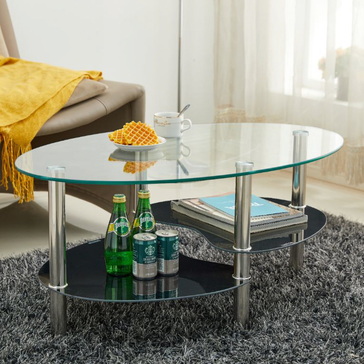 Mesa de centro vidrio 2 caras