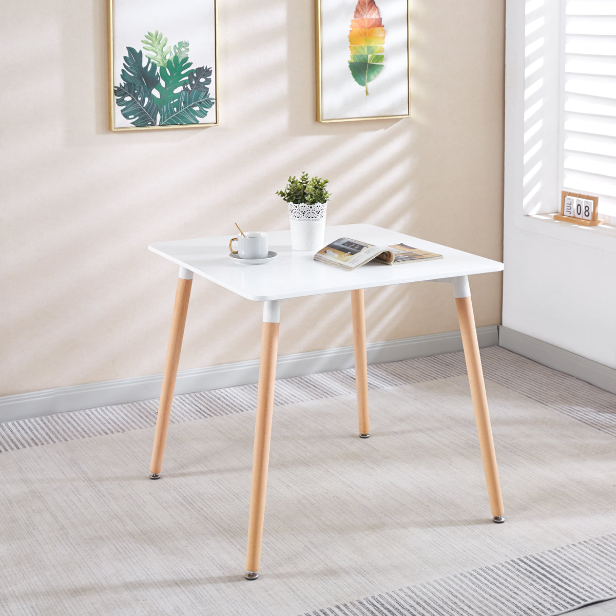 Mesa Eames Cuadrada MDF 80 cms - Blanca