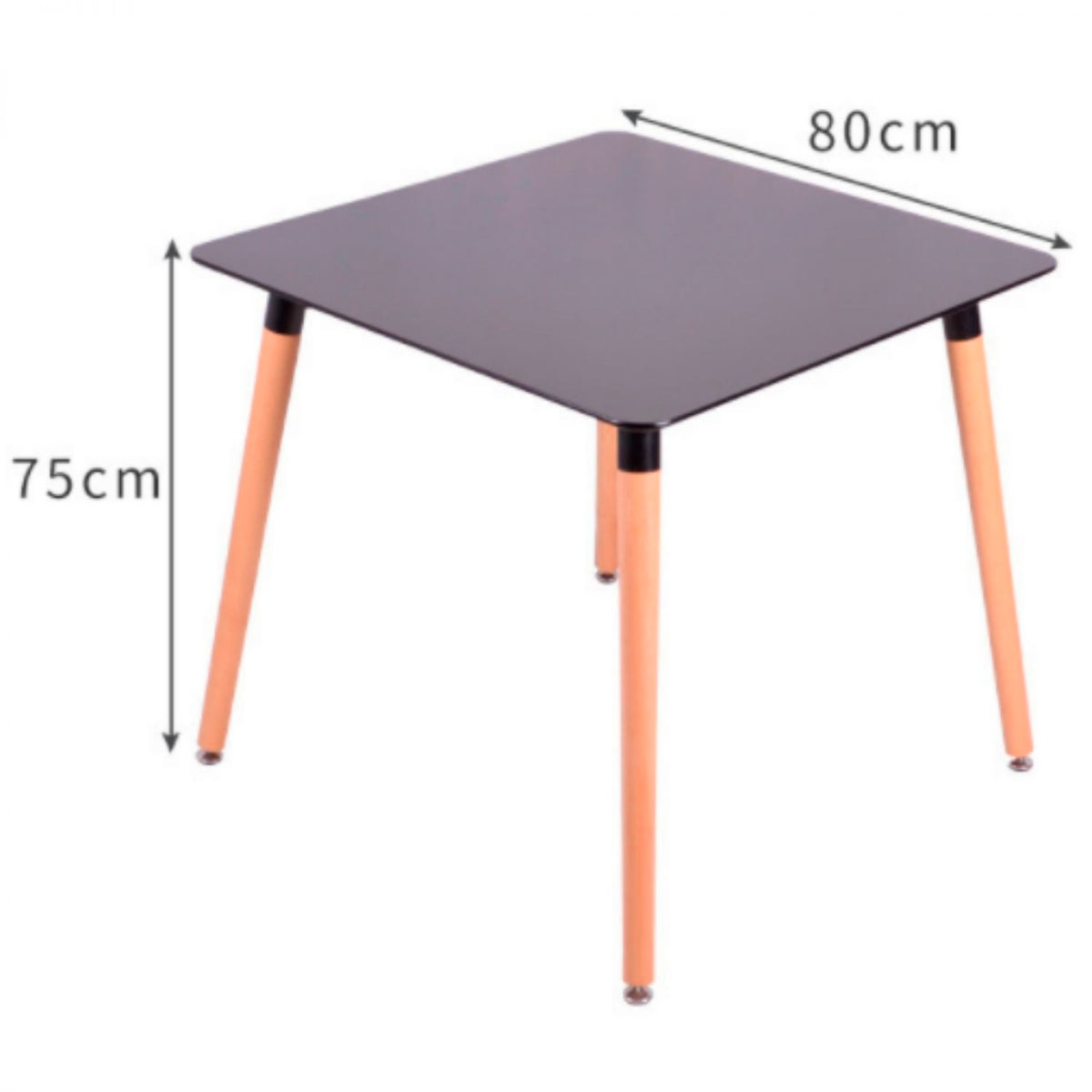 Mesa Eames Cuadrada MDF 80 cms - Negra
