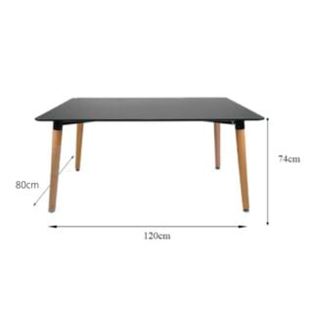 Mesa Eames Rectangular MDF 120x80 cms - Negra