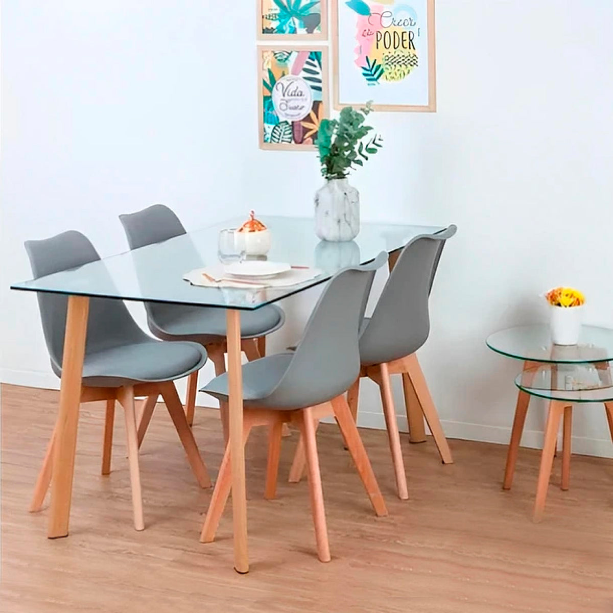 Mesa Nordic Rectangular Vidrio 140x90 cms