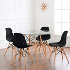 Mesa Eames 100cm redonda de vidrio