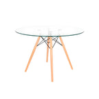 Mesa Eames 100cm redonda de vidrio