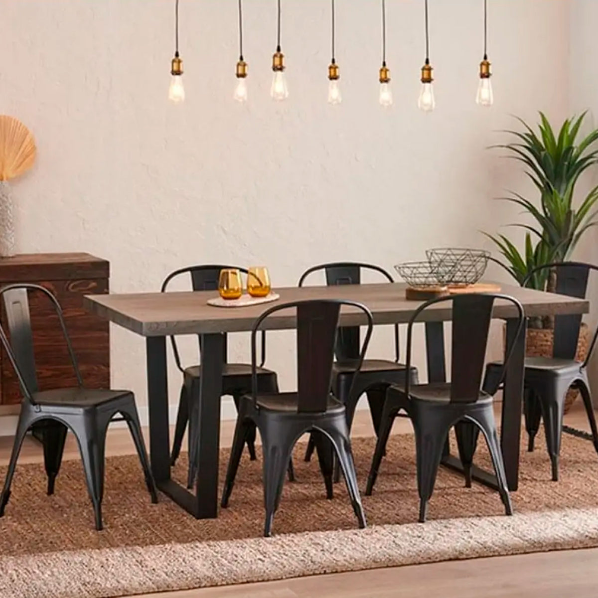 Mesa Industrial MDF 140x90 - Madera Oscura