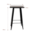 Mesa Tolix de bar o terraza o restaurant 105 cm de alto 60x60cm - Negra