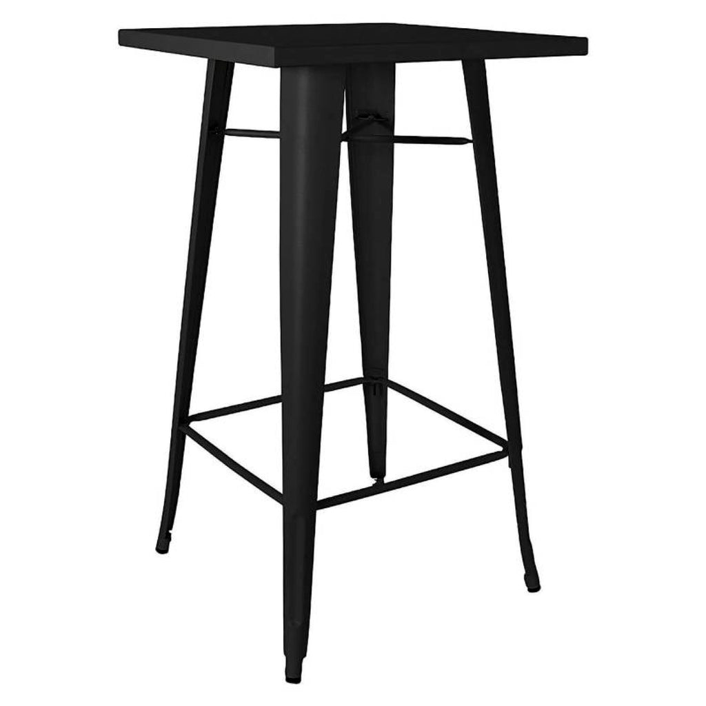 Mesa Tolix de bar o terraza o restaurant 105 cm de alto 60x60cm - Negra