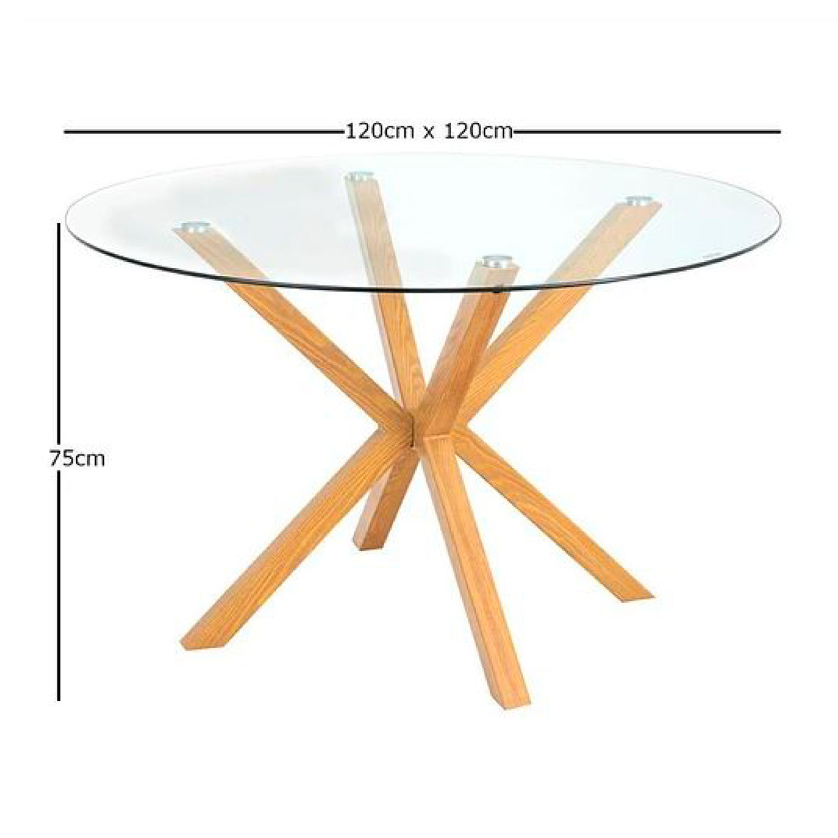 Mesa Cross Redonda Vidrio 120 cms