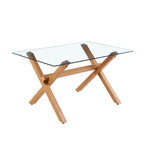 Mesa Nordic Cross Rectangular Vidrio 140x90 cms